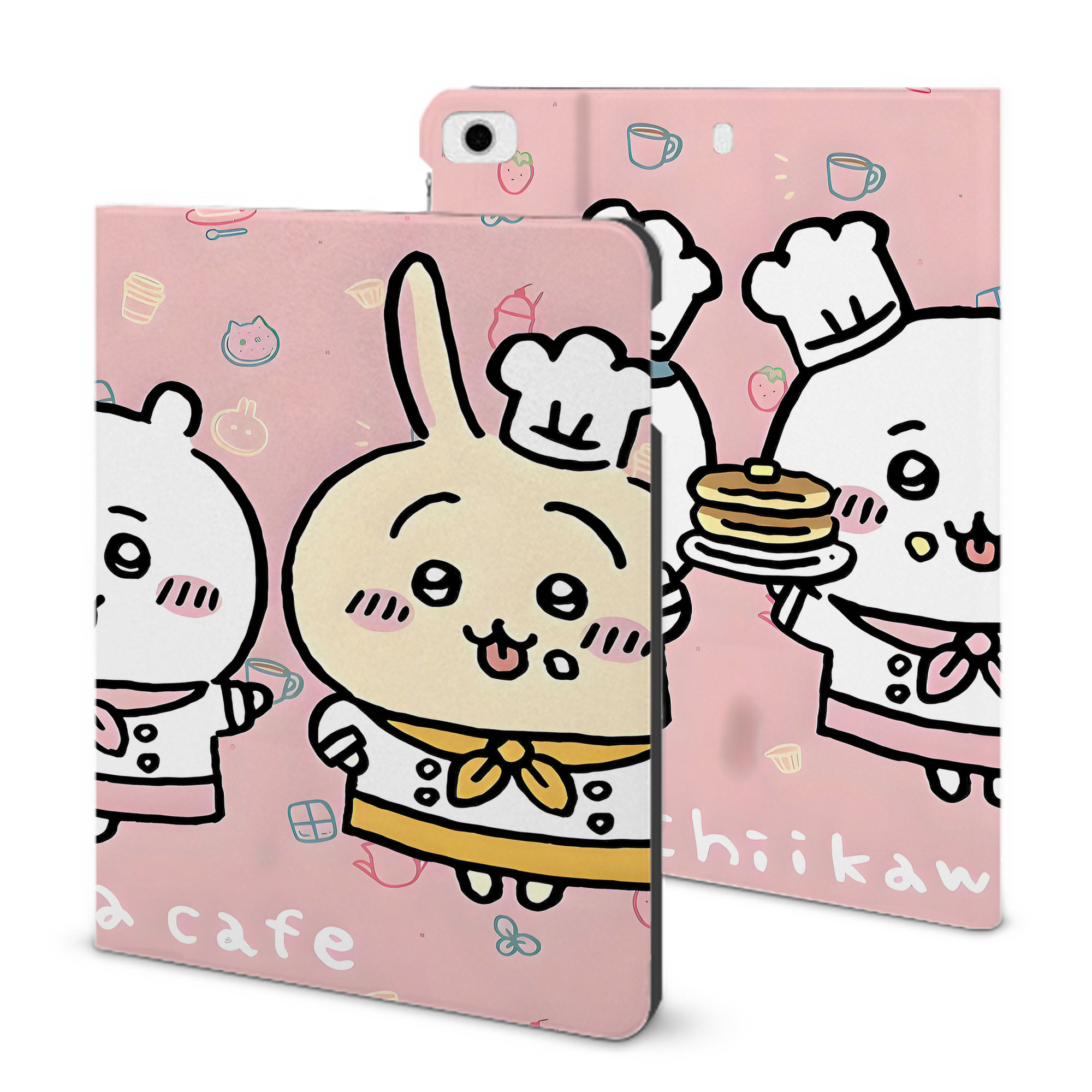 （画像用） ちいかわ Chii-kawa IPad ケース ブック型 PUレザー TPU 耐衝撃 軽量 薄型 ペン収納なし 全面保護 IPad 各モデル対応